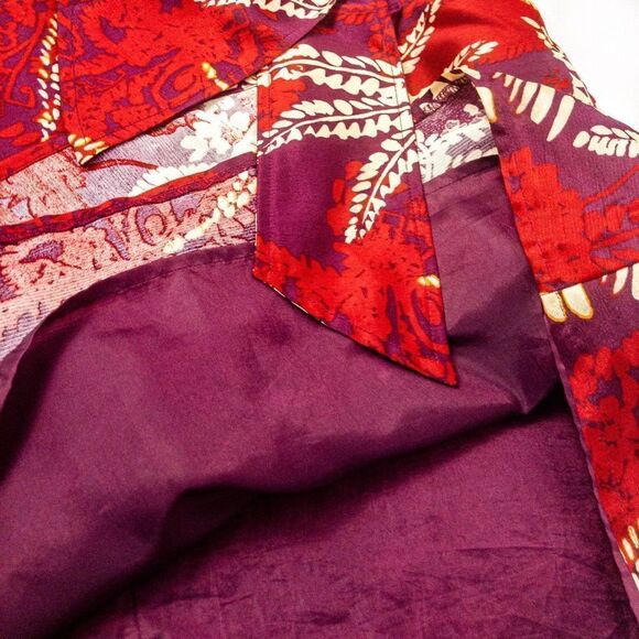 Talbots Silk Batik Print Full Wrap Sarong Skirt Sz 10P - Picture 8 of 12